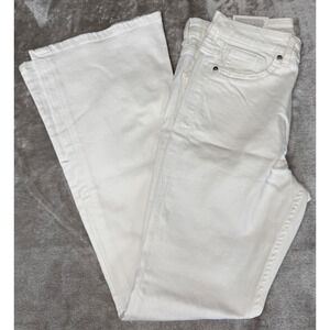 H&M High Rise White Flare Denim Jeans Womens Size 8 NWT
